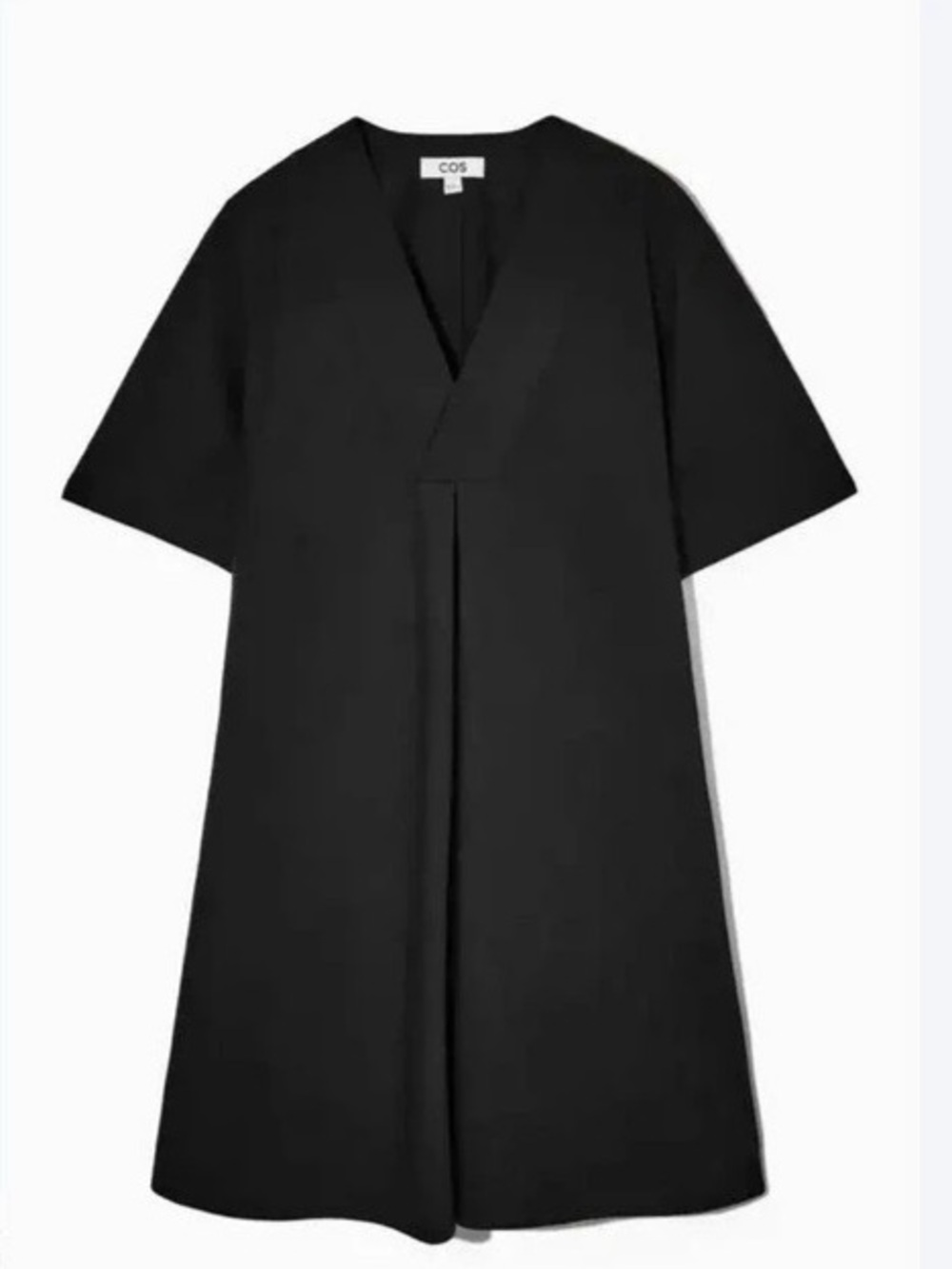 COS Pleated V-neck Dress Mini in Black